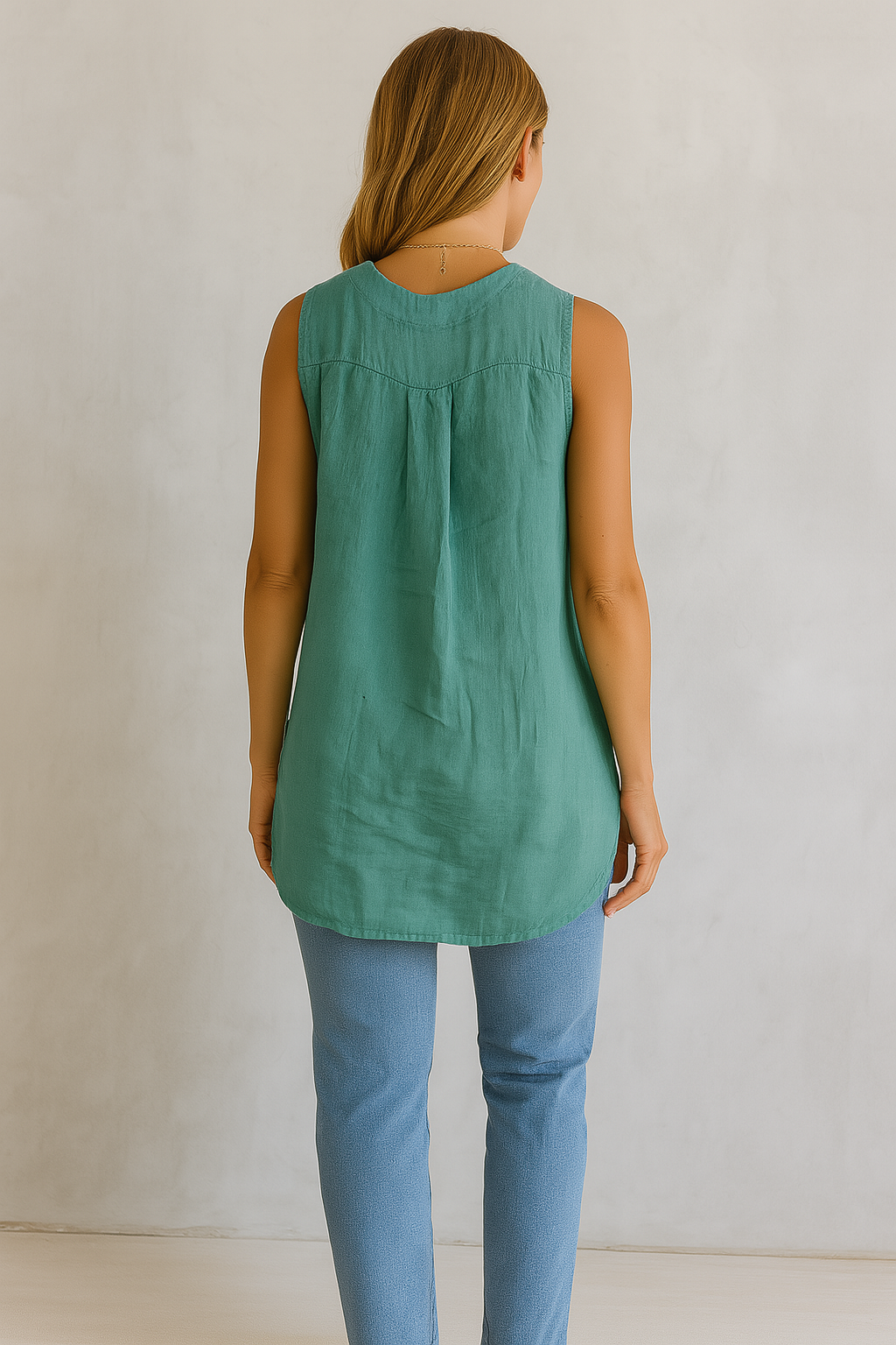 Casual Sleeveless V-Neck Blouse
