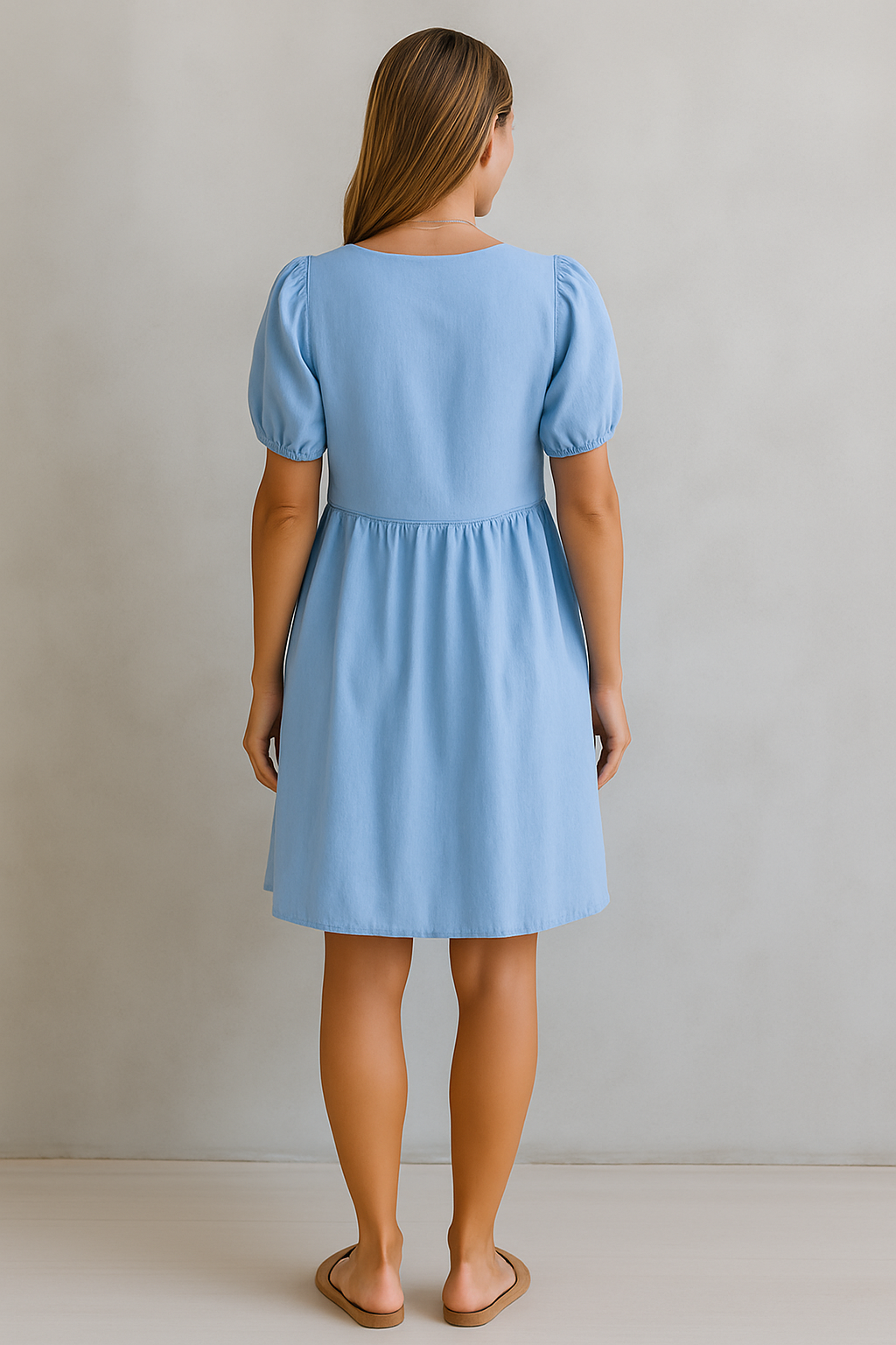 Romantic Bow Puff-Sleeve Dress