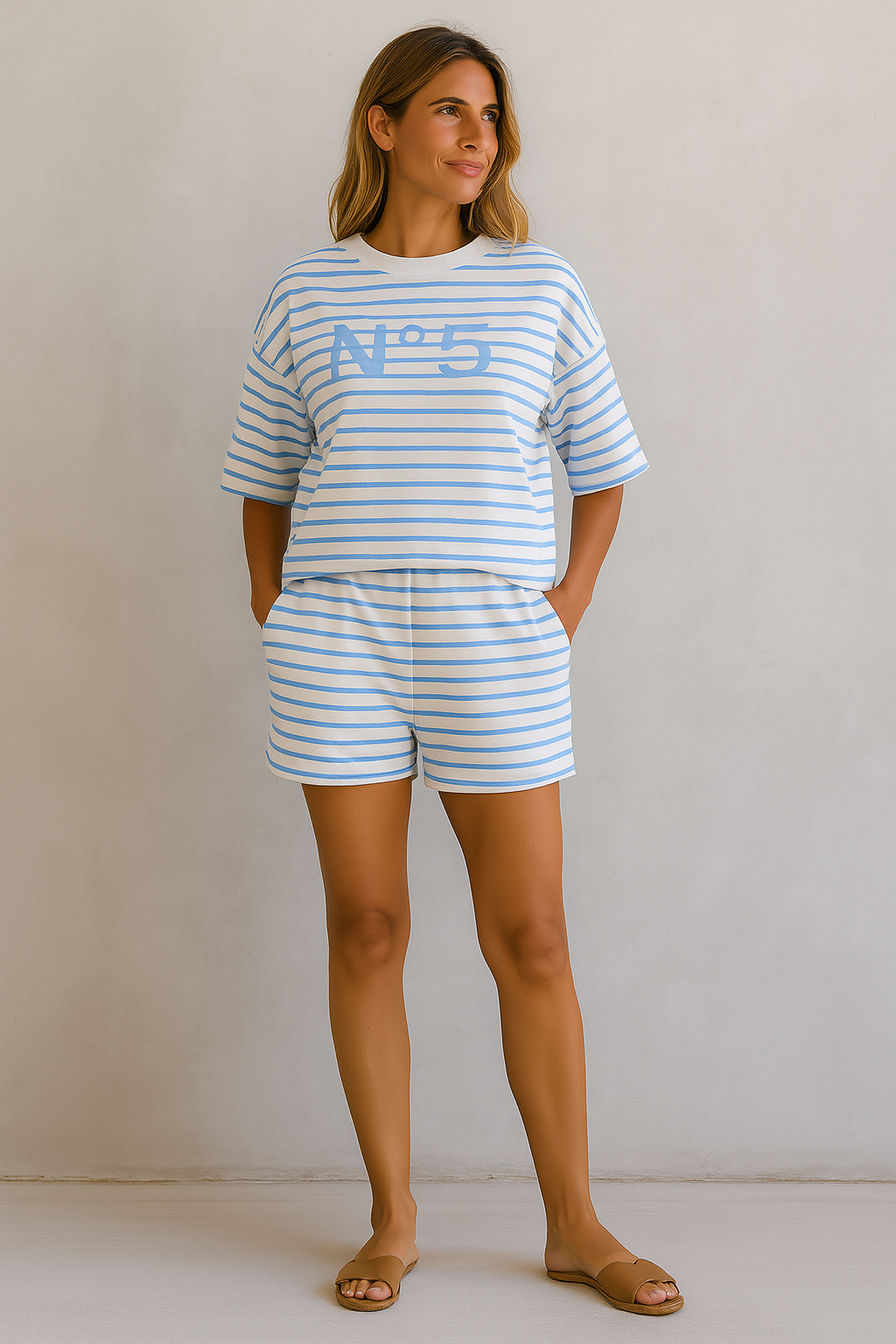 Striped Set with Top & Shorts