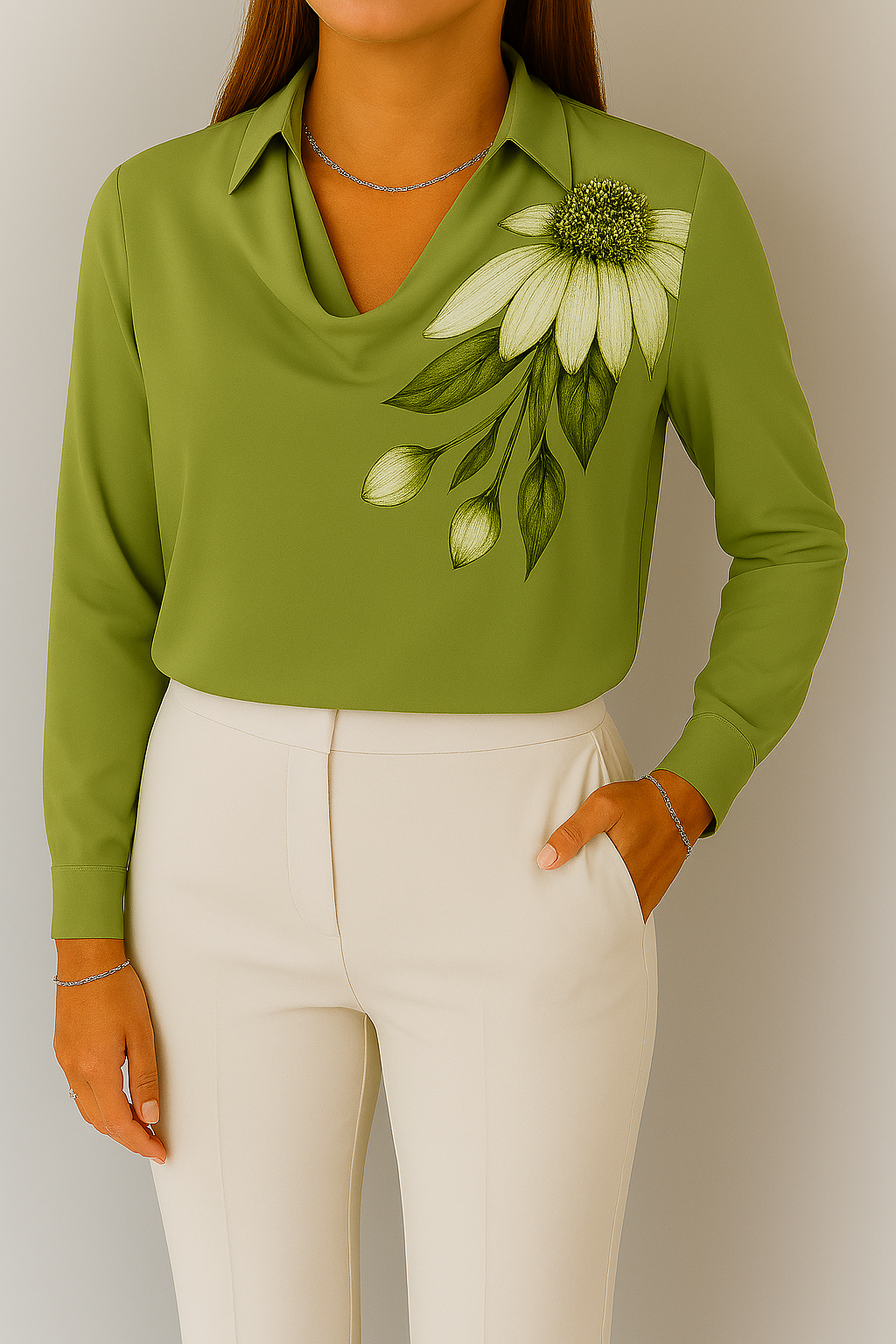 Aurora Satin Cowl Blouse