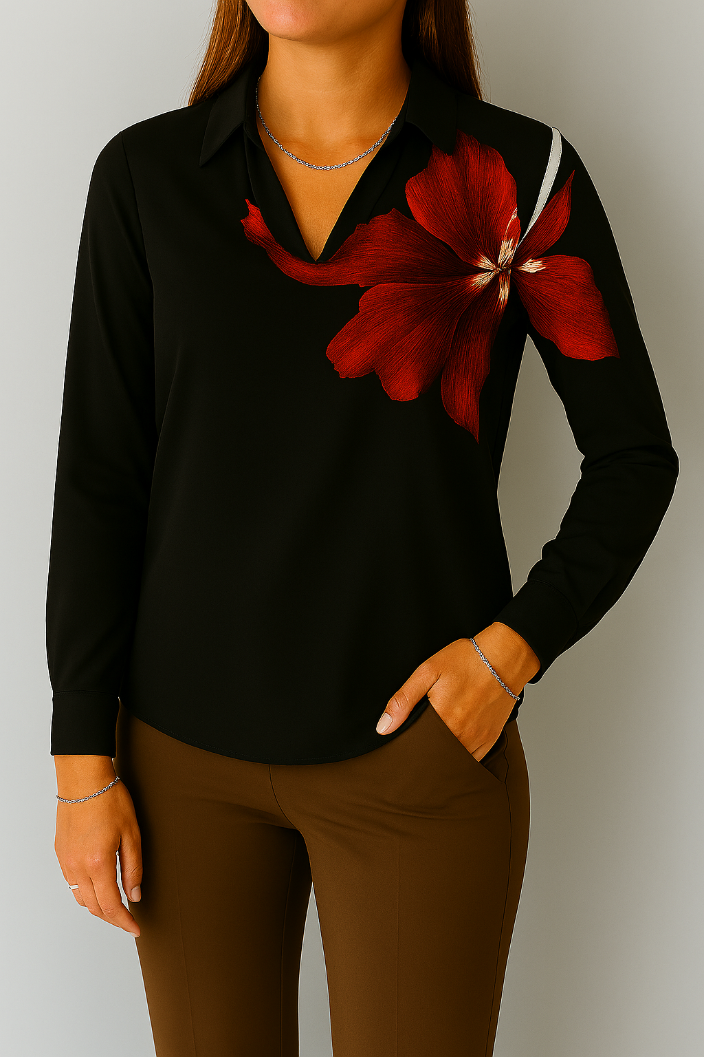 Aurora Satin Cowl Blouse