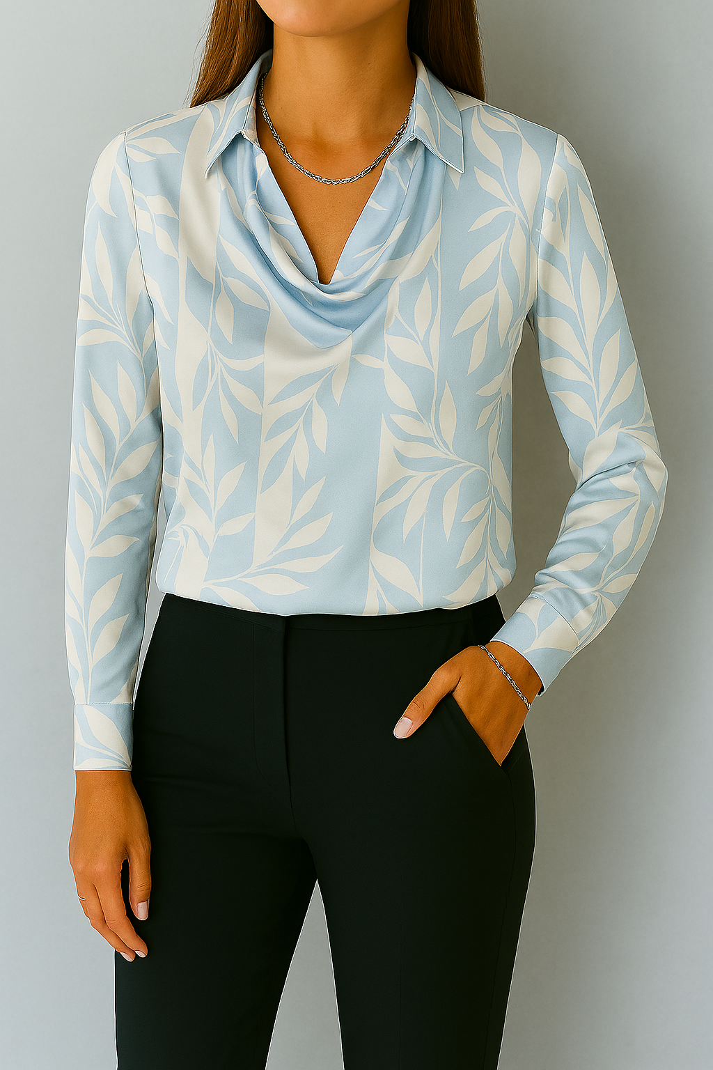 Aurora Satin Cowl Blouse