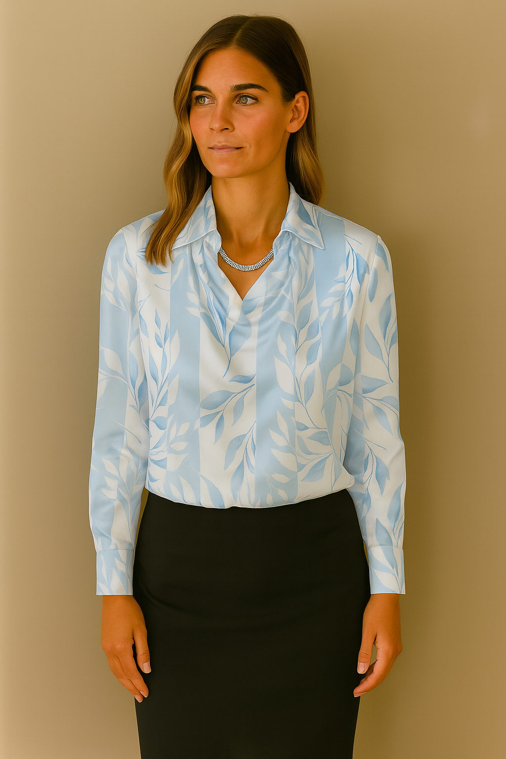 Aurora Satin Cowl Blouse