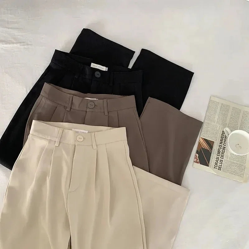 Women's high-waist straight suit pants, professional formal wear