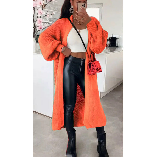 Oversized Gebreide Ballonmouw Trui